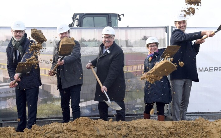 Baustart für nachhaltigen Maersk Logistik Campus | © Scheer